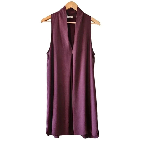 Aritzia Wilfred Monge Burgundy Mini Classy Sleeveless  Dress Size Medium. - Picture 2 of 10